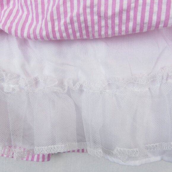 Rare Editions Baby Girl Dress Size 3-6 Months Seersucker Pink & White Striped - Picture 6 of 9